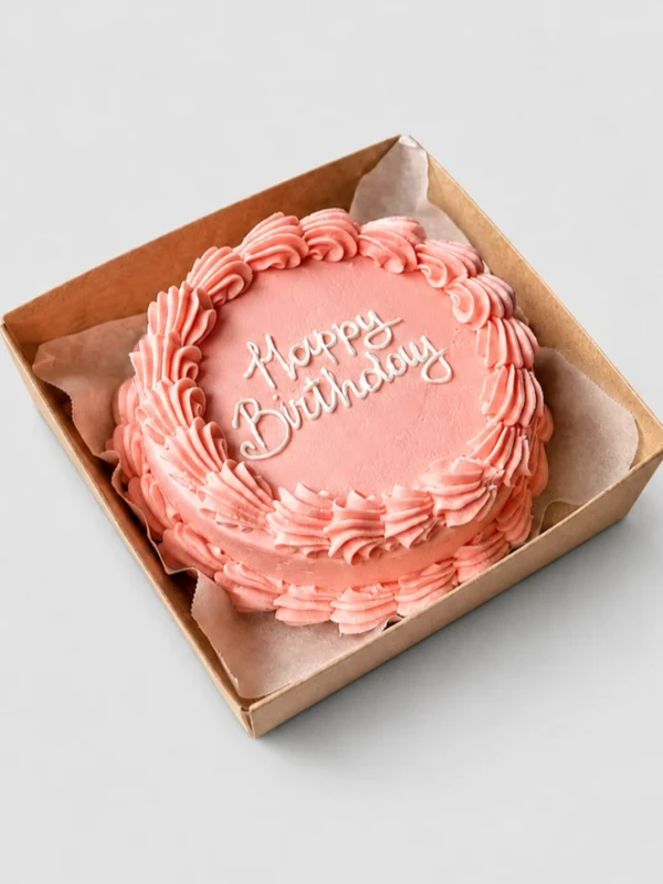 Бенто - торт "Pink HB с рюшами"